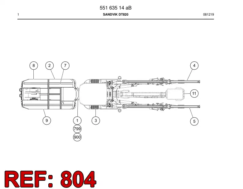 55076499a 550 764 99a Hosing - Sandvik Technical Drawing