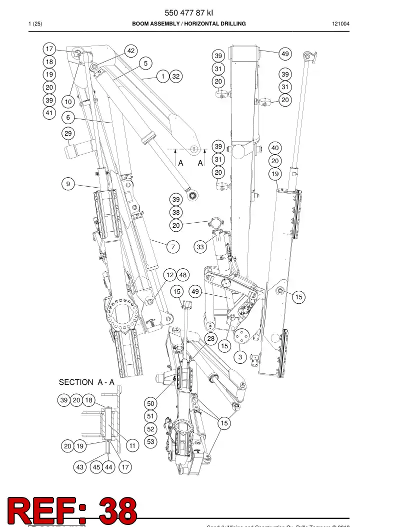 55076652 550 766 52 Supporting block - Sandvik Technical Drawing
