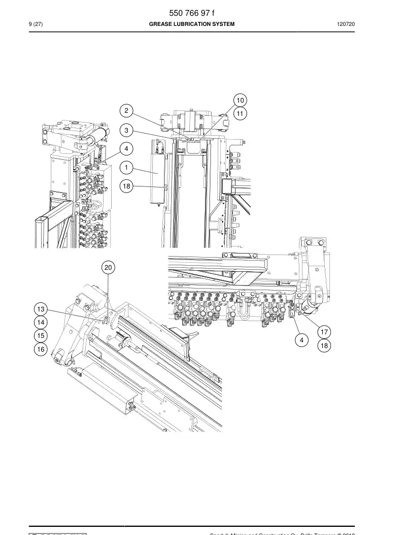 55076697e 550 766 97e GREASE LUBRICATION SYSTEM - Sandvik Technical Drawing