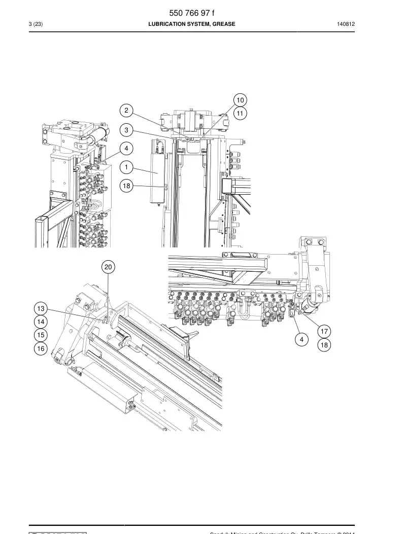 55076697f 550 766 97f GREASE LUBRICATION SYSTEM - Sandvik Technical Drawing