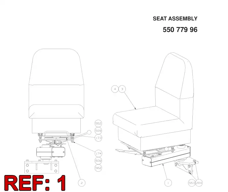 55076715 550 767 15 PEDESTAL - Sandvik Technical Drawing