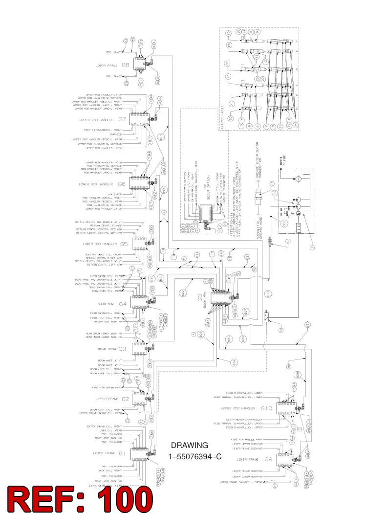 55076779 550 767 79 HOSE SET - Sandvik Technical Drawing