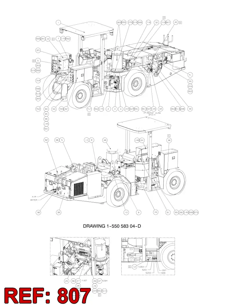 55076832 550 768 32 LUBRICATION DIAGRAM - Sandvik Technical Drawing