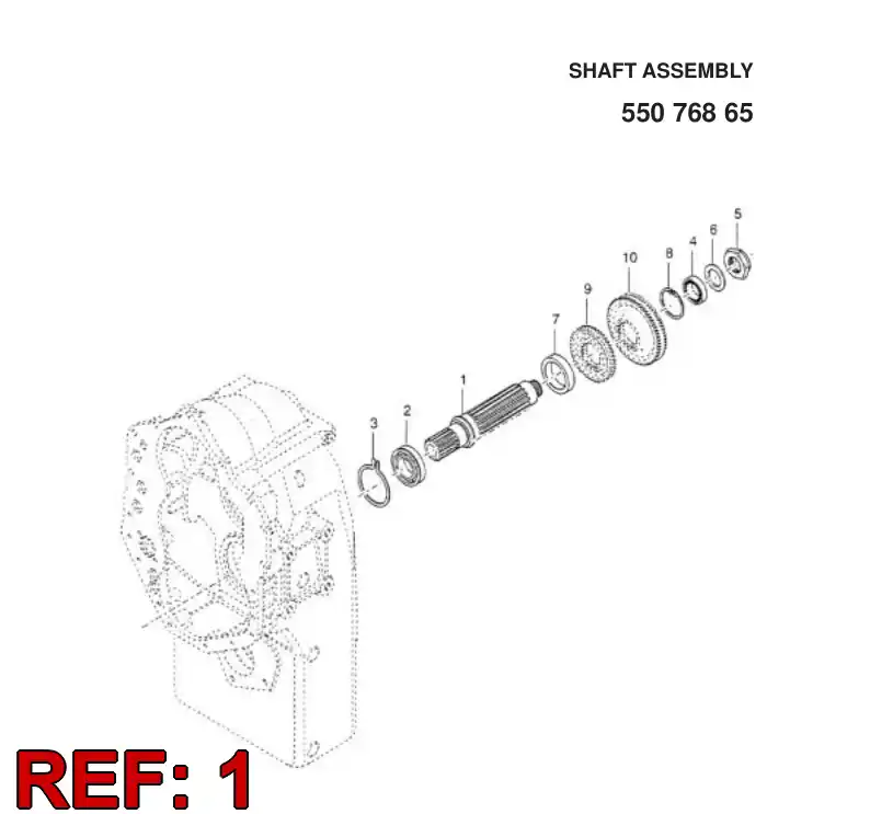 55076866 550 768 66 EJE DE GEARS - Sandvik Technical Drawing
