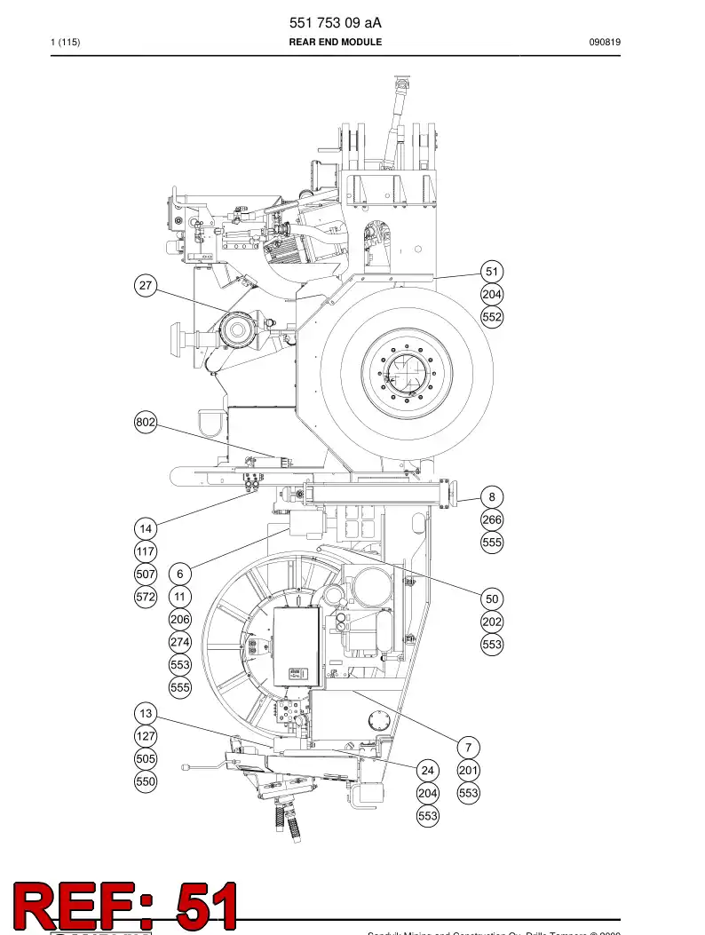 55076920a 550 769 20a Support - Sandvik Technical Drawing