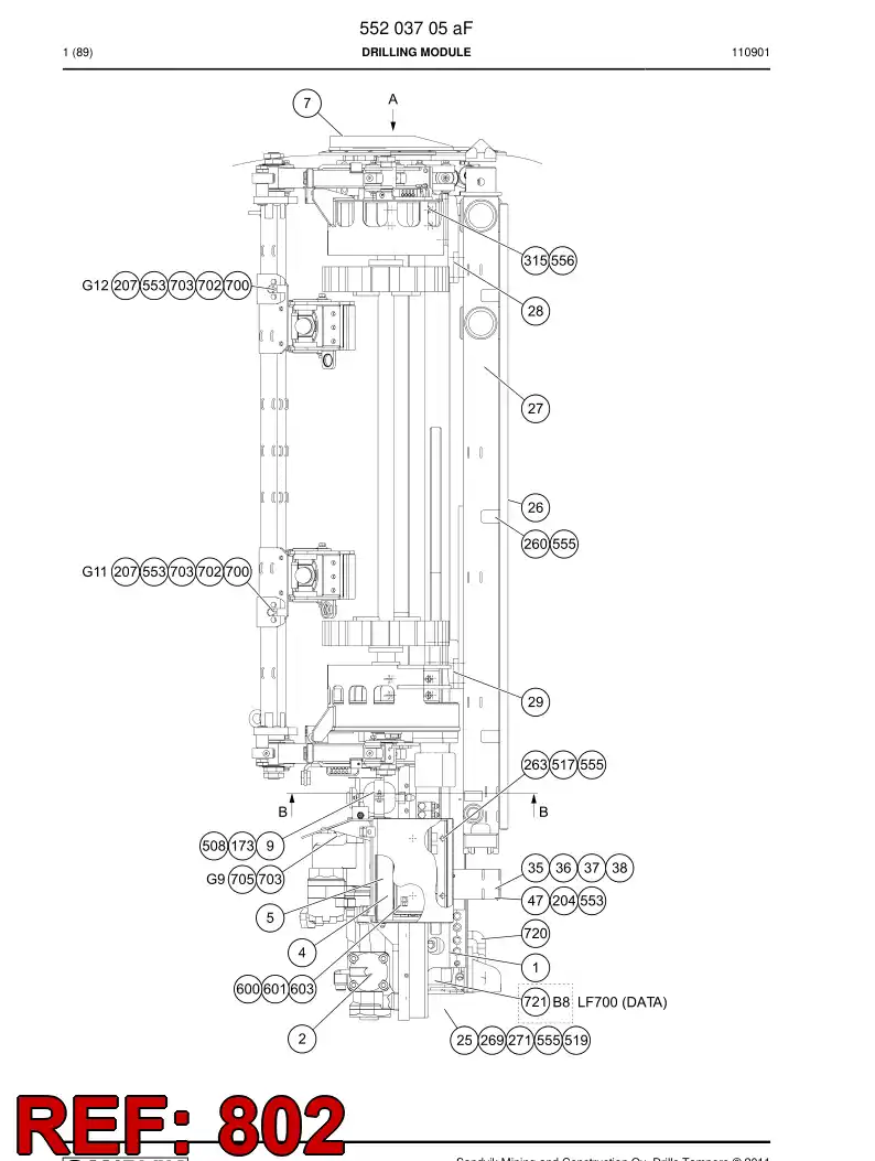 55076933d 550 769 33d Hosing Set - Sandvik Technical Drawing