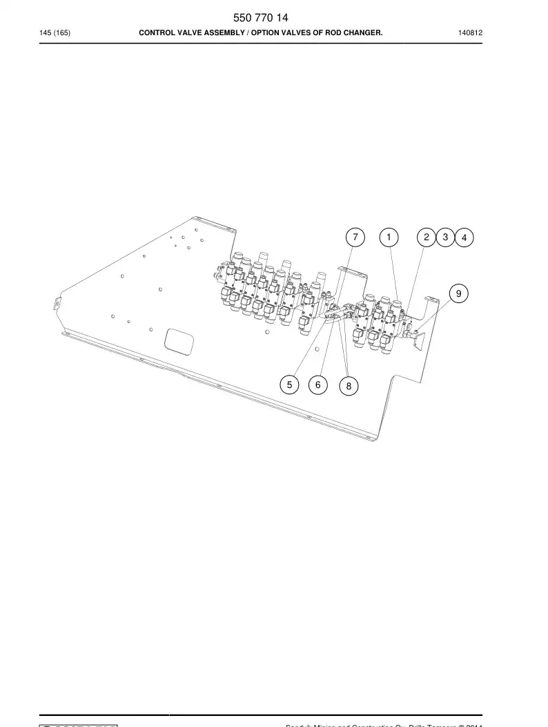 55077014 550 770 14 Control Valve Assembly - Sandvik Technical Drawing