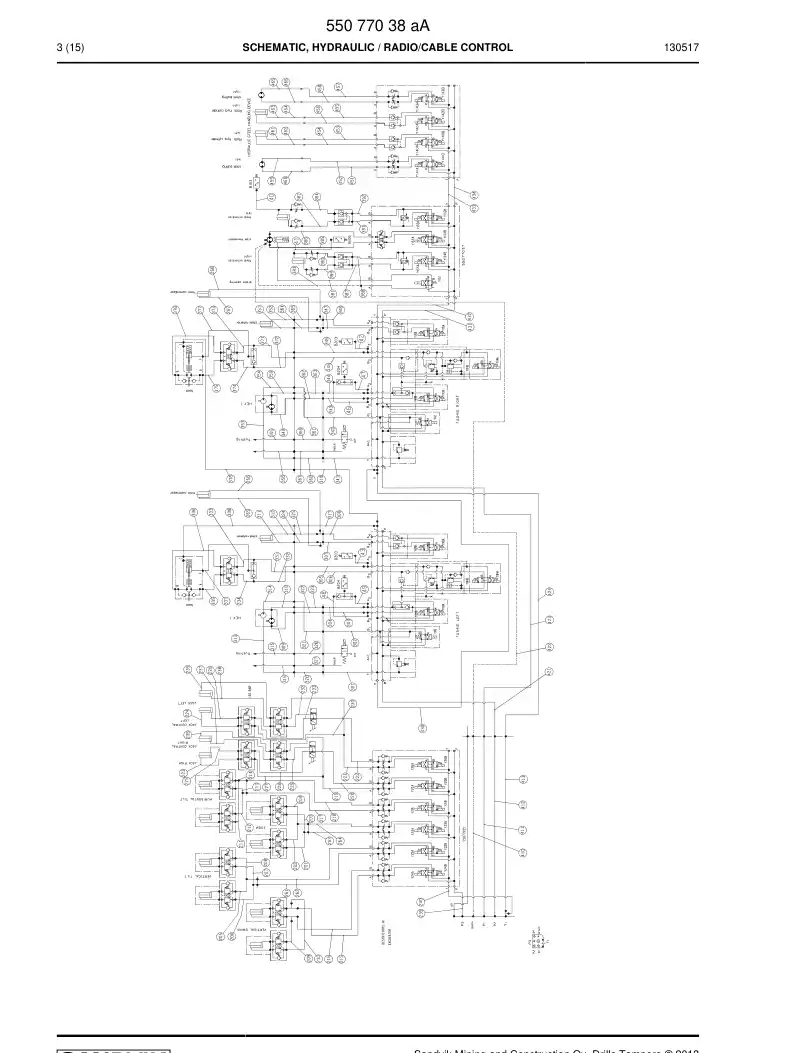 55077038a 550 770 38a Schematic, Hydraulic - Sandvik Technical Drawing