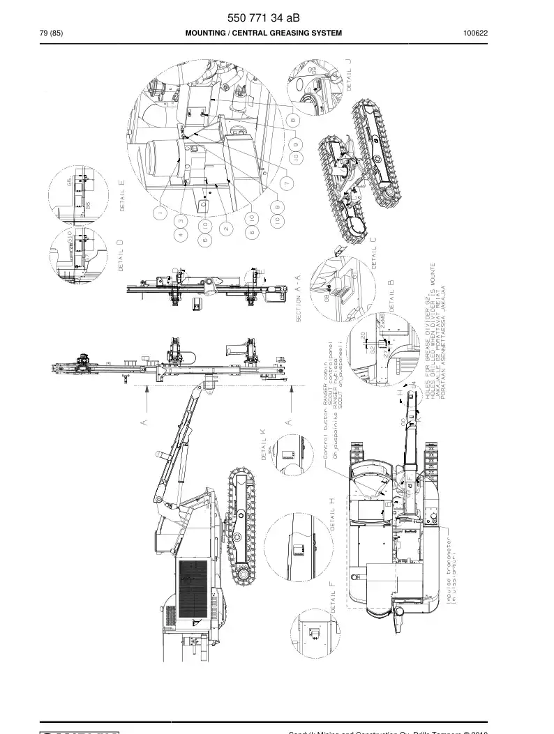 55077134a 550 771 34a MOUNTING - Sandvik Technical Drawing