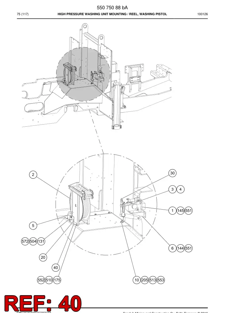 55077136 550 771 36 Bracket - Sandvik Technical Drawing