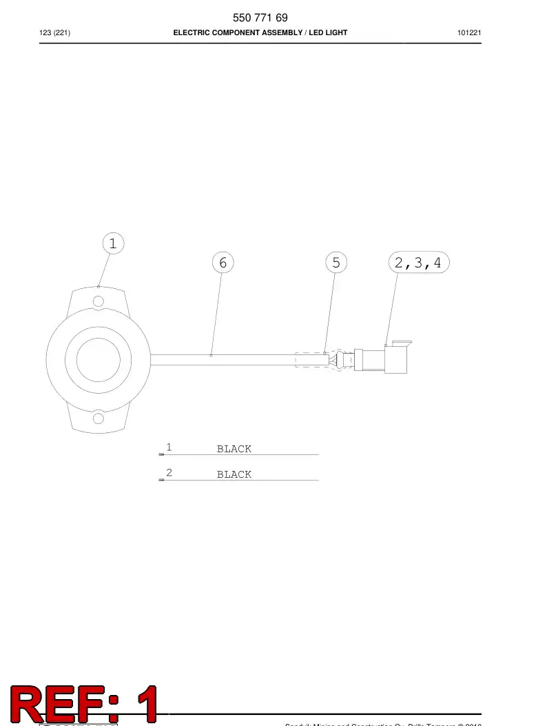 55077162 550 771 62 Lamp - Sandvik Technical Drawing