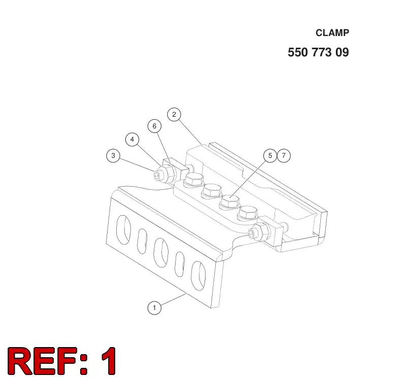 55077319 550 773 19 Supporting block - Sandvik Technical Drawing