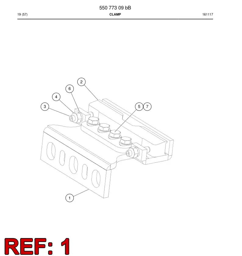 55077319a 550 773 19a Supporting block - Sandvik Technical Drawing