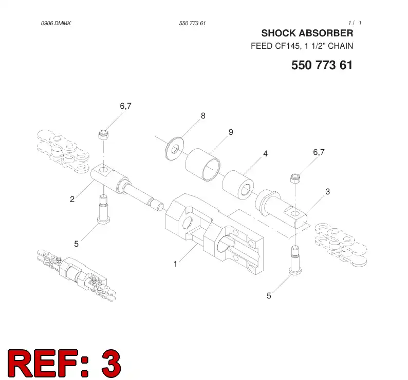 55077351 550 773 51 Shaft - Sandvik Technical Drawing