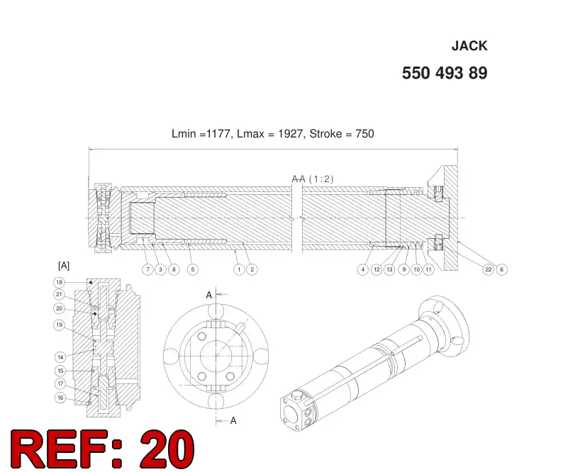 55077477 550 774 77 CHUCK - Sandvik Technical Drawing
