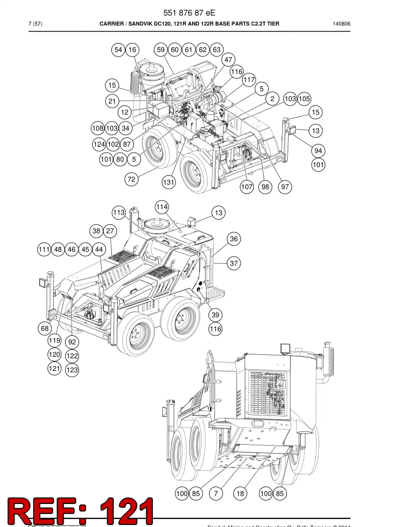 55077536a 550 775 36a Plate, Extension - Sandvik Technical Drawing
