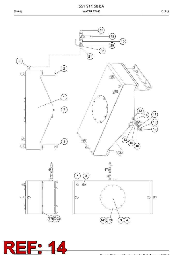 55077643 550 776 43 Mud separator - Sandvik Technical Drawing