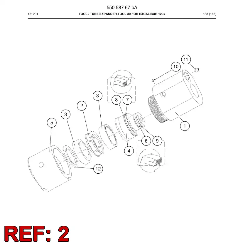 55077706 550 777 06 Spacer ring - Sandvik Technical Drawing