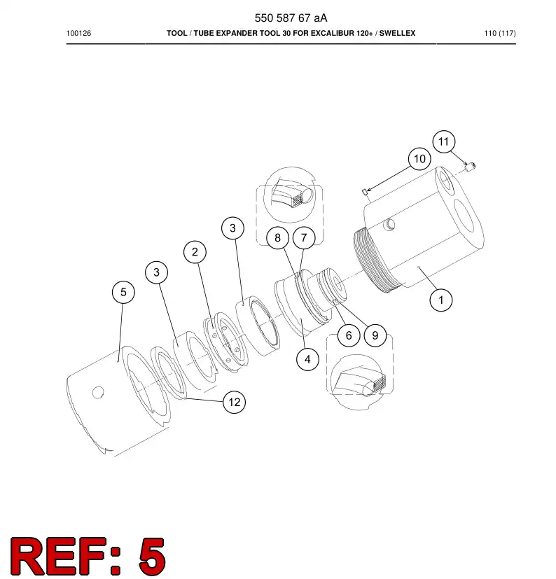 55077708 550 777 08 Nut - Sandvik Technical Drawing