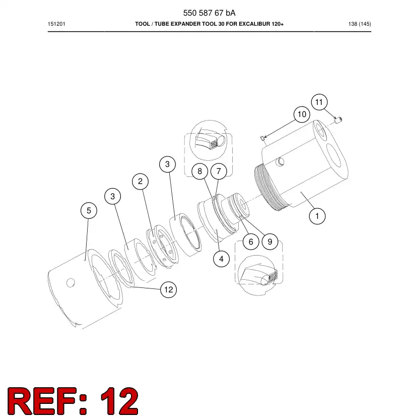 55077711 550 777 11 Spacer ring - Sandvik Technical Drawing