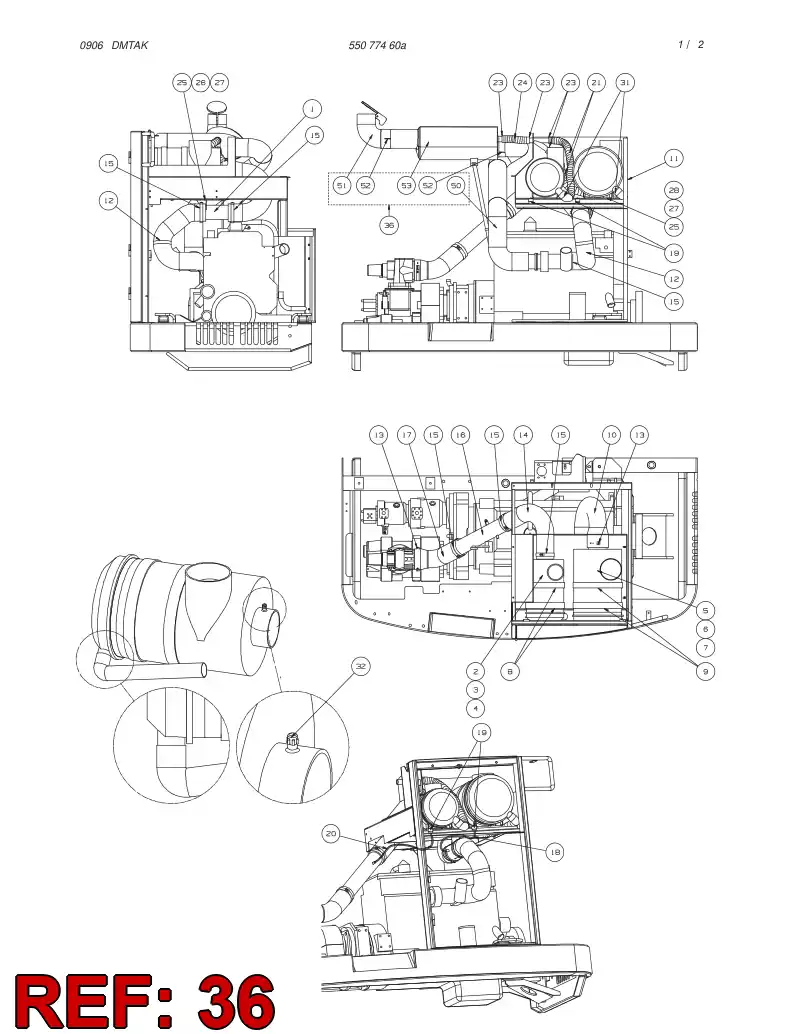 55077713 550 777 13 EXHAUST TUBE - Sandvik Technical Drawing