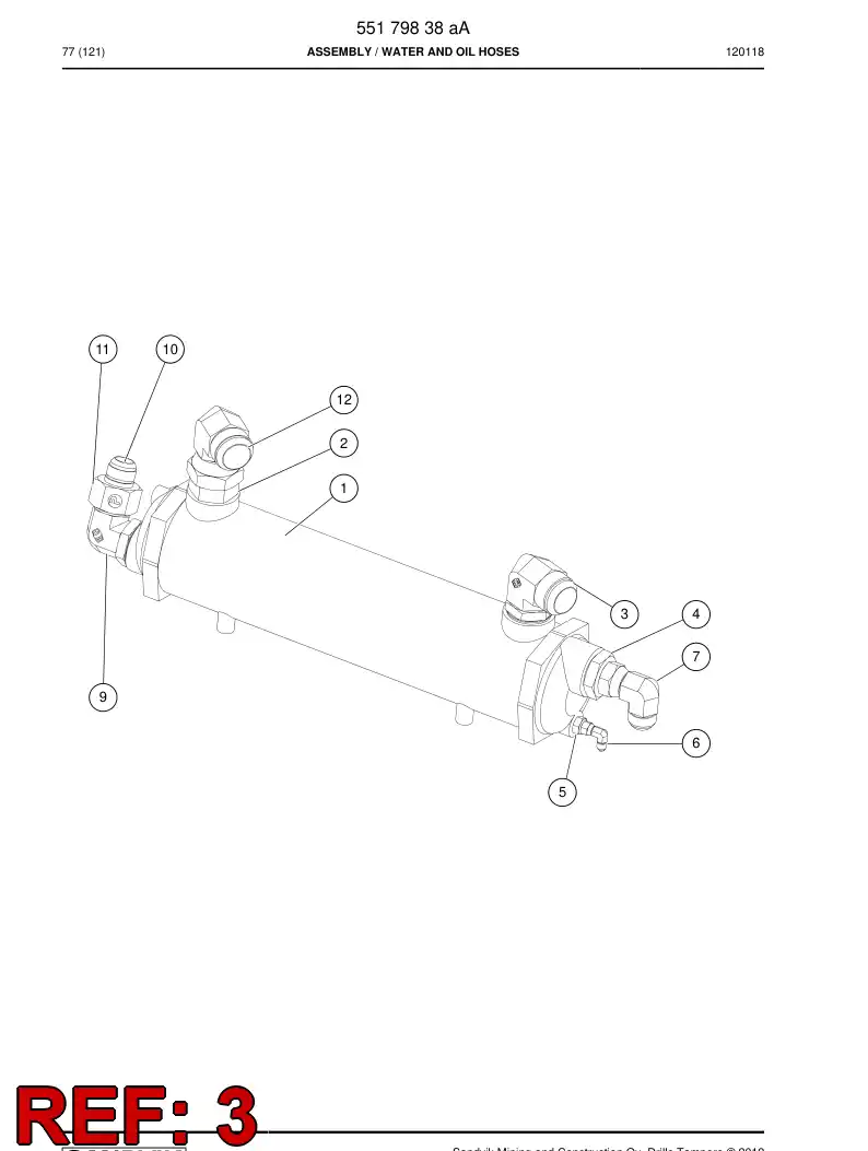 55077731 550 777 31 Straight thread elbow - Sandvik Technical Drawing