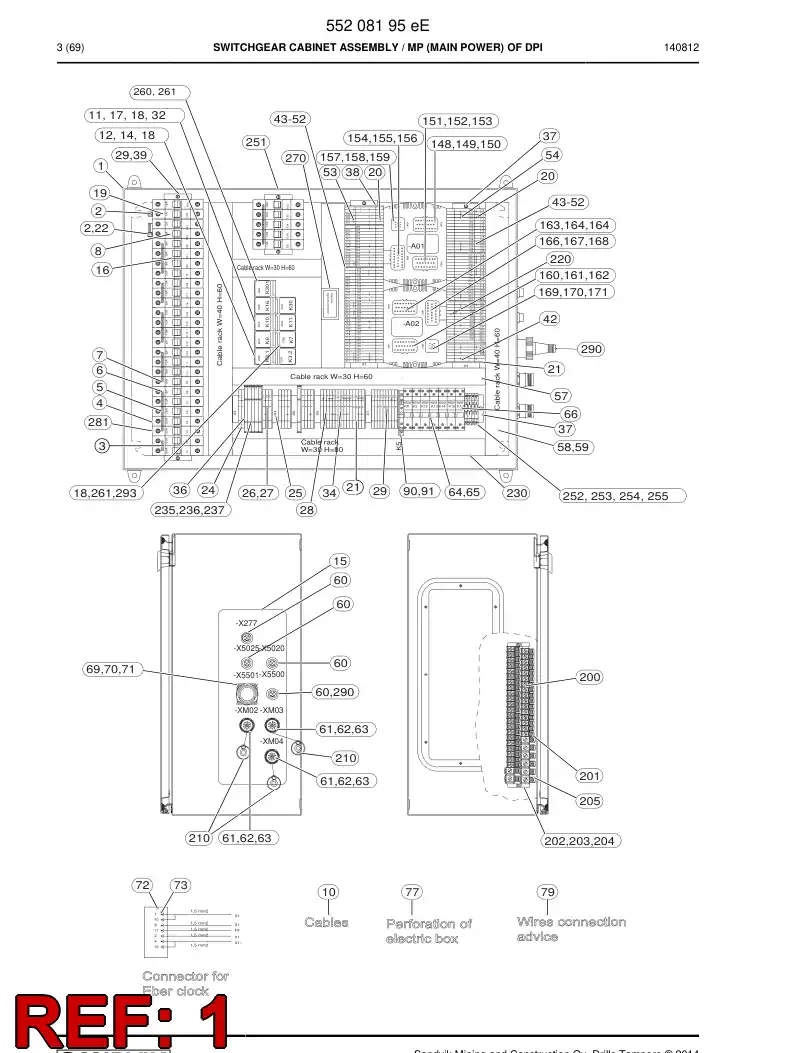 55077736 550 777 36 Enclosure, Steel - Sandvik Technical Drawing