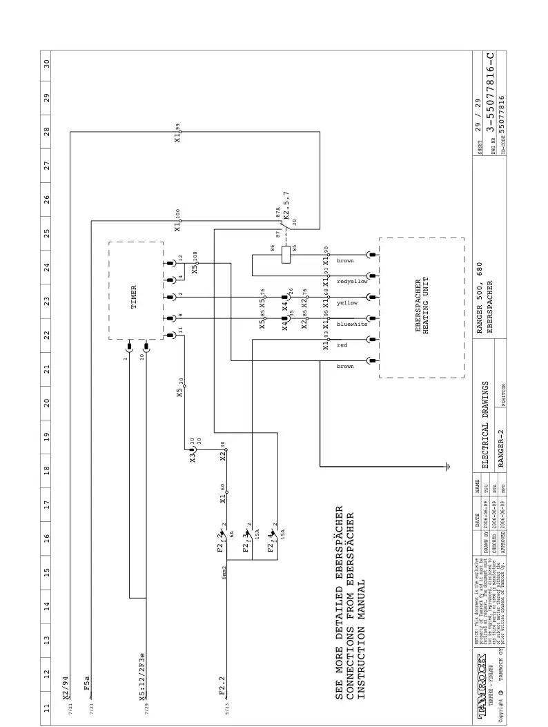 55077816aC 550 778 16aC ELECTRIC CIRCUIT DIAGRAM+PARTS - Sandvik Technical Drawing