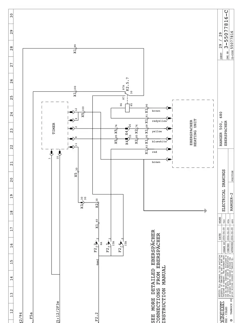 55077816aD 550 778 16aD ELECTRIC CIRCUIT DIAGRAM+PARTS - Sandvik Technical Drawing
