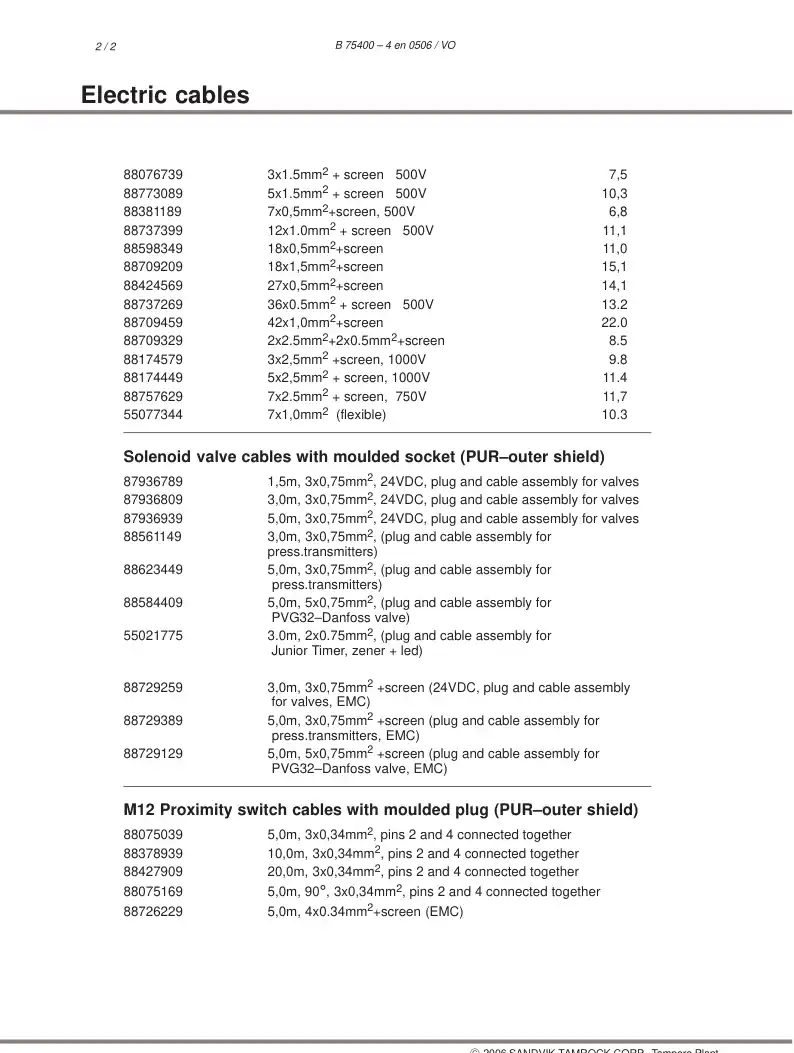 55077817c 550 778 17c ELECTRICAL ASSEMBLY - Sandvik Technical Drawing