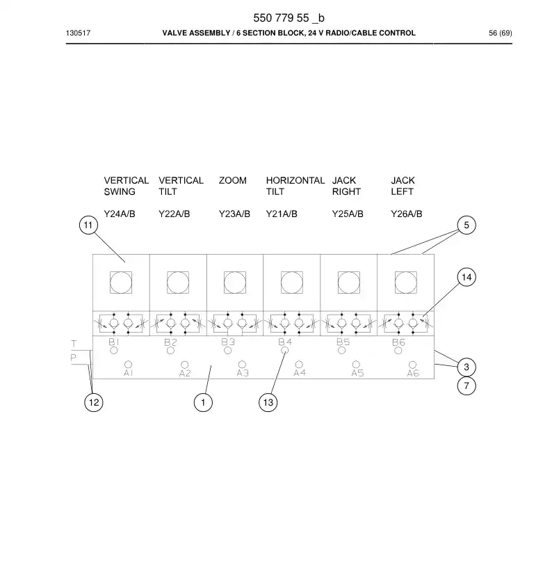 55077955 550 779 55 Valve Assembly - Sandvik Technical Drawing