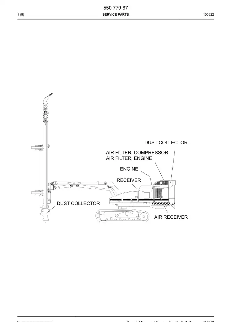 55077967 550 779 67 SERVICE PARTS - Sandvik Technical Drawing