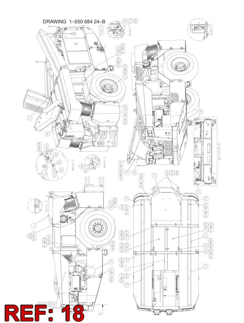 55078040 550 780 40 Plate, Cover - Sandvik Technical Drawing