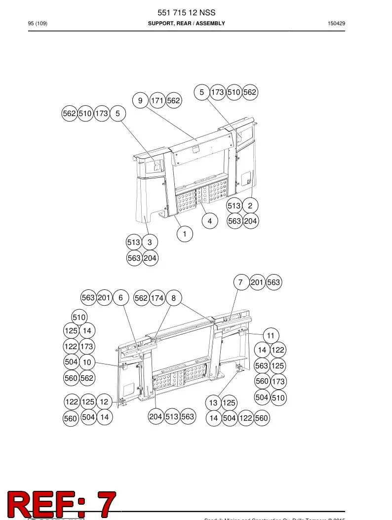 55078045a 550 780 45a Bracket - Sandvik Technical Drawing