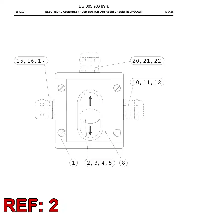 55078203 550 782 03 Push Button, Double Headed - Sandvik Technical Drawing