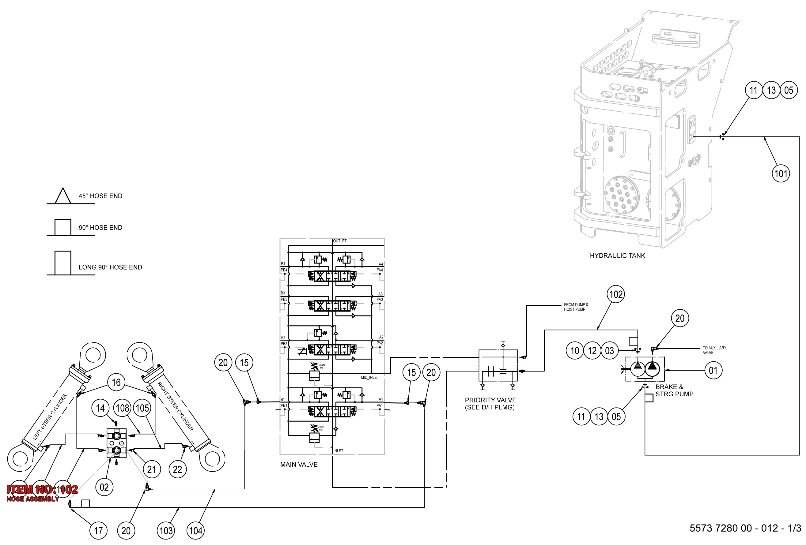 5507 8214 00 HOSE ASSEMBLY - Technical Drawing