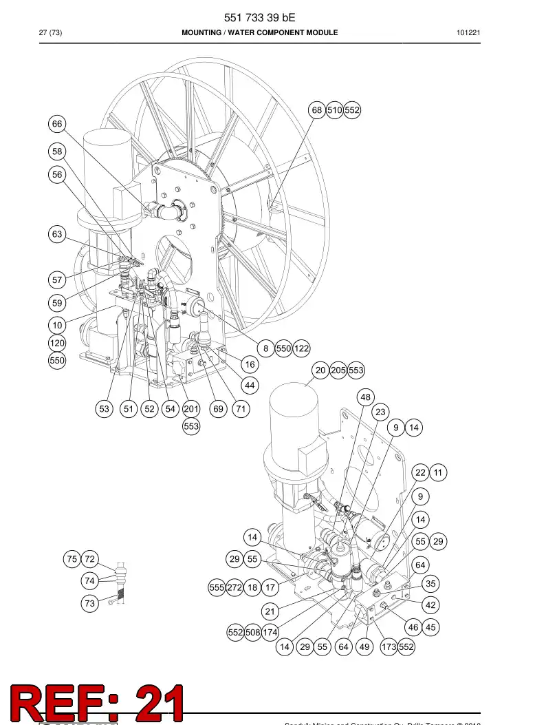 55078301 550 783 01 Pressure reducing valve - Sandvik Technical Drawing