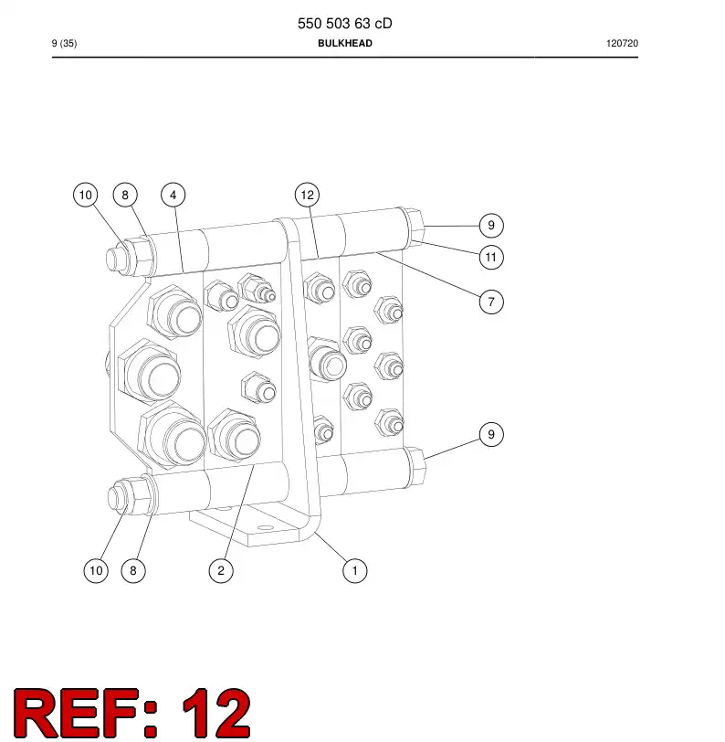 55078310 550 783 10 Bulkhead - Sandvik Technical Drawing