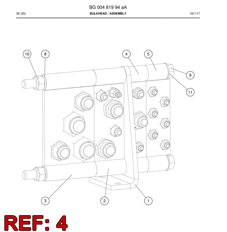 55078310b 550 783 10b Bulkhead - Sandvik Technical Drawing