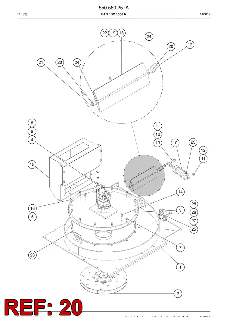 55078390 550 783 90 Bearing, Plain - Sandvik Technical Drawing