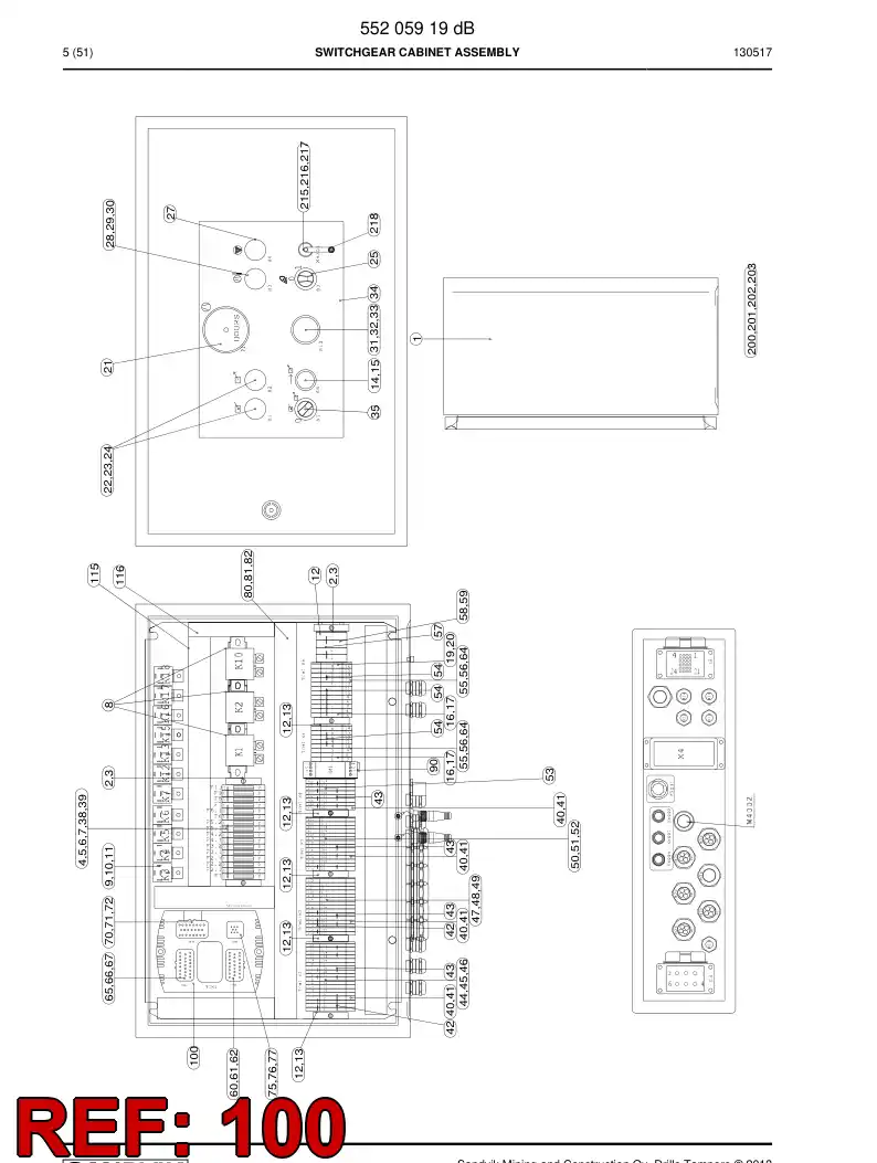 55078450a 550 784 50a Programmed Electronic Assembly - Sandvik Technical Drawing