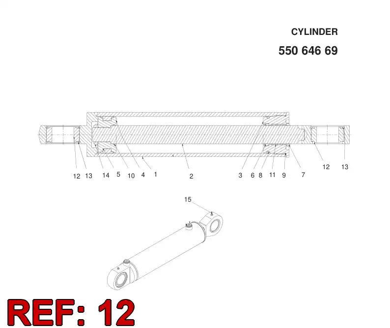 55078497 550 784 97 SWIVEL HEAD - Sandvik Technical Drawing