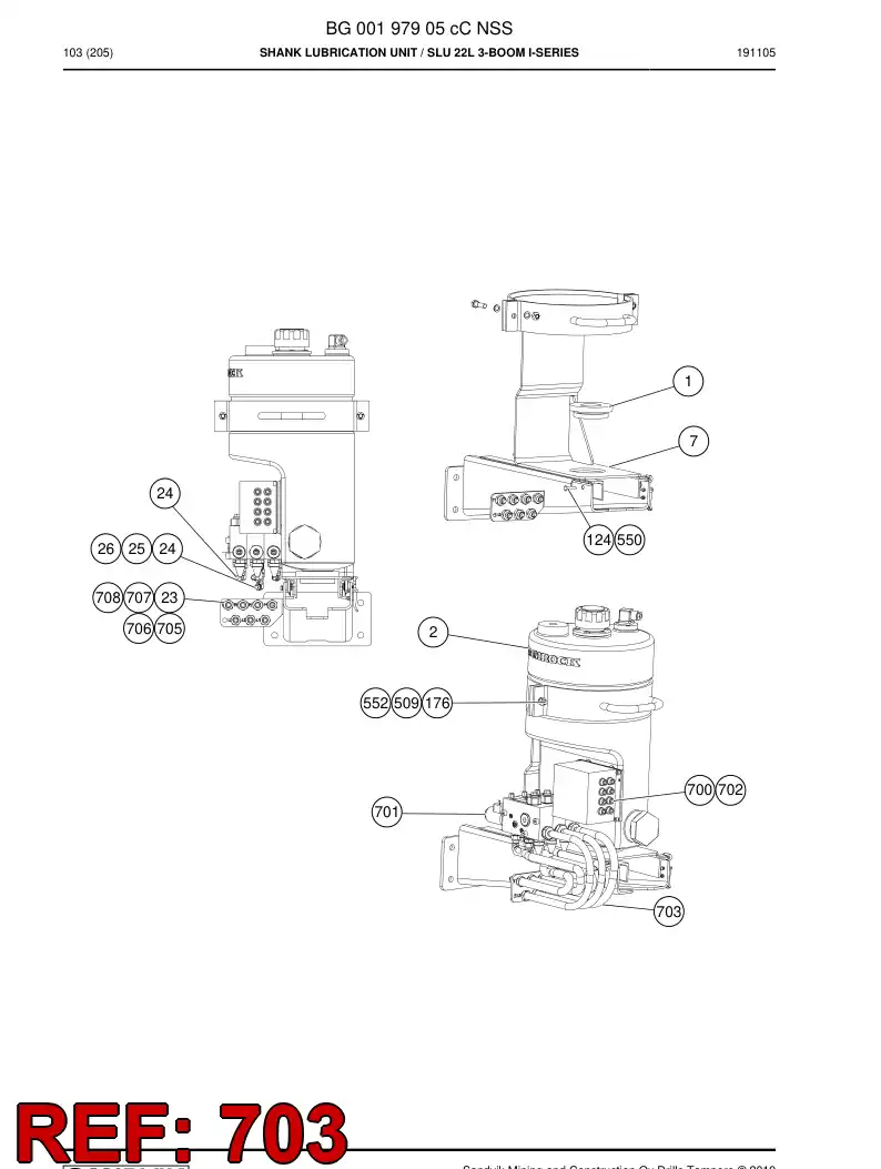 55078519 550 785 19 Hose Set - Sandvik Technical Drawing