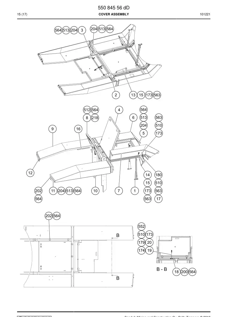 55078525 550 785 25 Supporting block assembly - Sandvik Technical Drawing