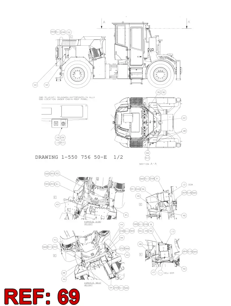 55078679 550 786 79 CABLE ASSEMBLY - Sandvik Technical Drawing