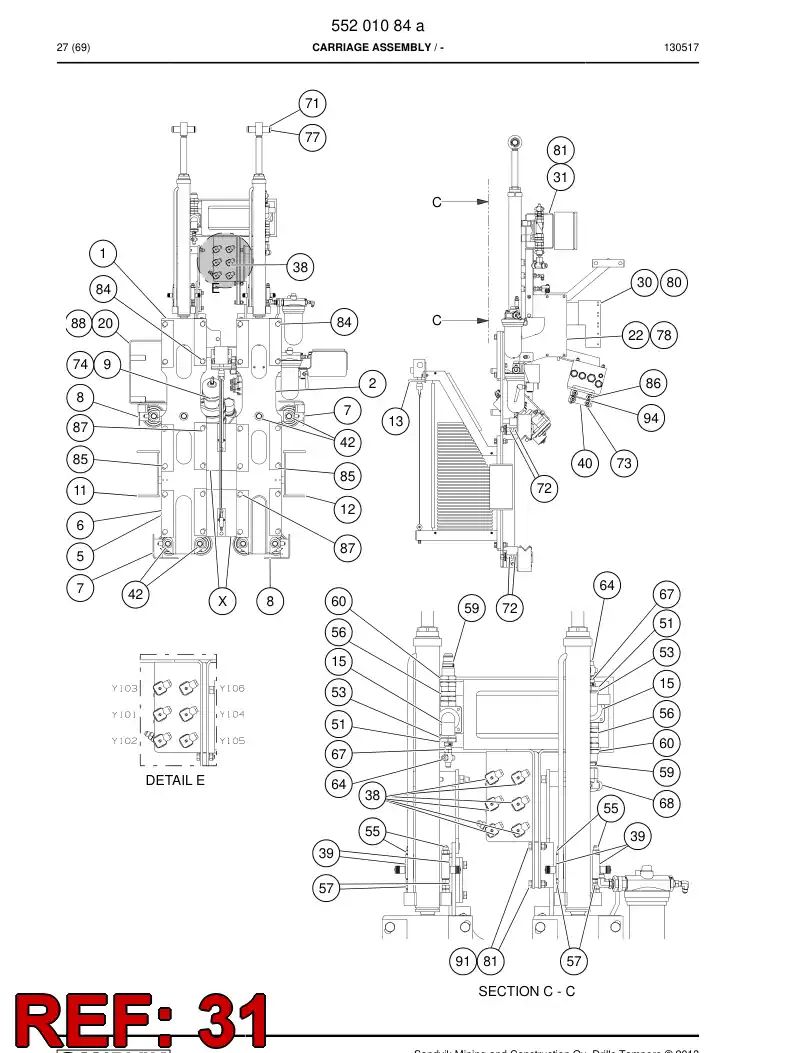 55078681 550 786 81 Bracket - Sandvik Technical Drawing
