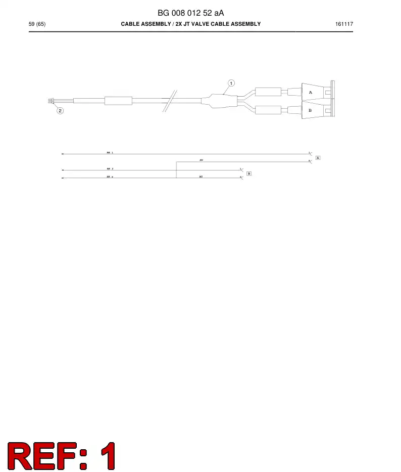 55078884b 550 788 84b Cable, Pre-Wired Plug - Sandvik Technical Drawing