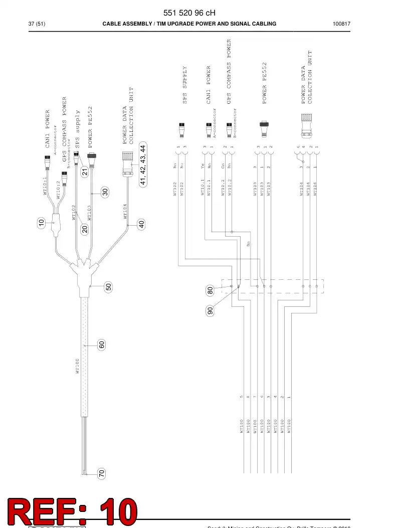 55078885a 550 788 85a Pre-wired plug cable - Sandvik Technical Drawing
