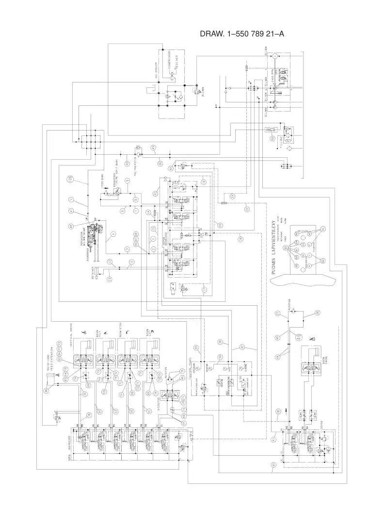 55078921b 550 789 21b Schematic, Hydraulic - Sandvik Technical Drawing