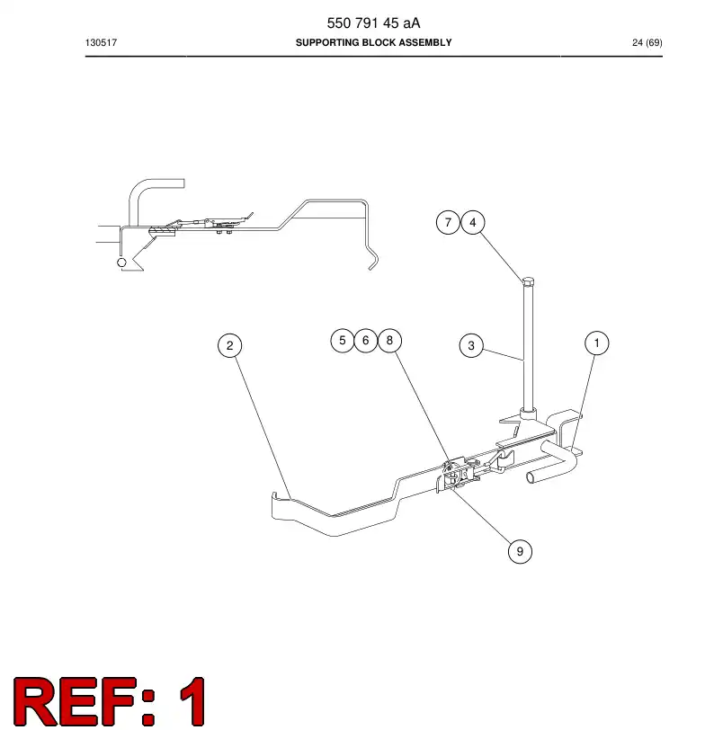 55078927a 550 789 27a Supporting block - Sandvik Technical Drawing